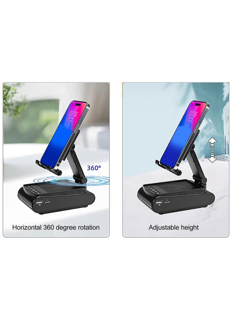 Portable Bluetooth Speaker with Phone Stand, Bluetooth 5.1,HD Surround Sound , Wireless Speaker with Adjustable and Foldable Phone Holder - Image 3