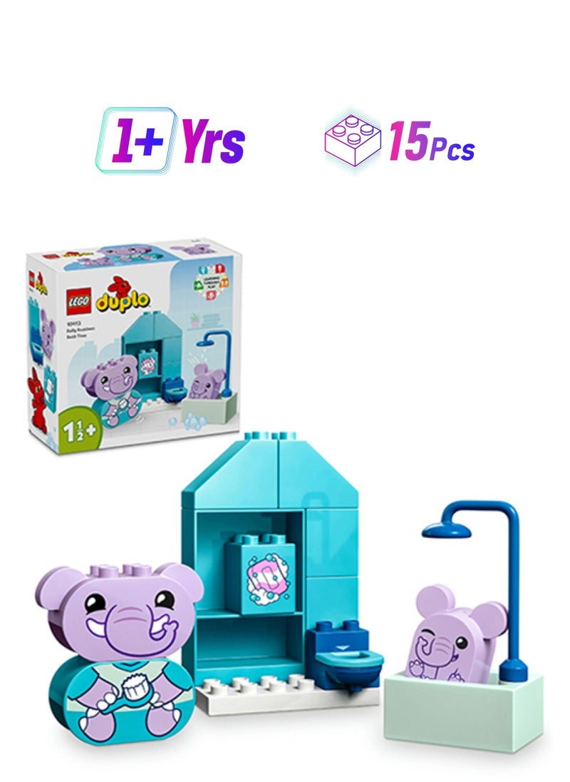 LEGO - 10413 Duplo My First Daily Routines: Bath Time Playset, Learning Toy For Toddlers Aged 18 Months Plus, Includes 2 Elephant Figures, Helps Preschoolers Role-Play Potty Training (15 Pieces) - Image 1