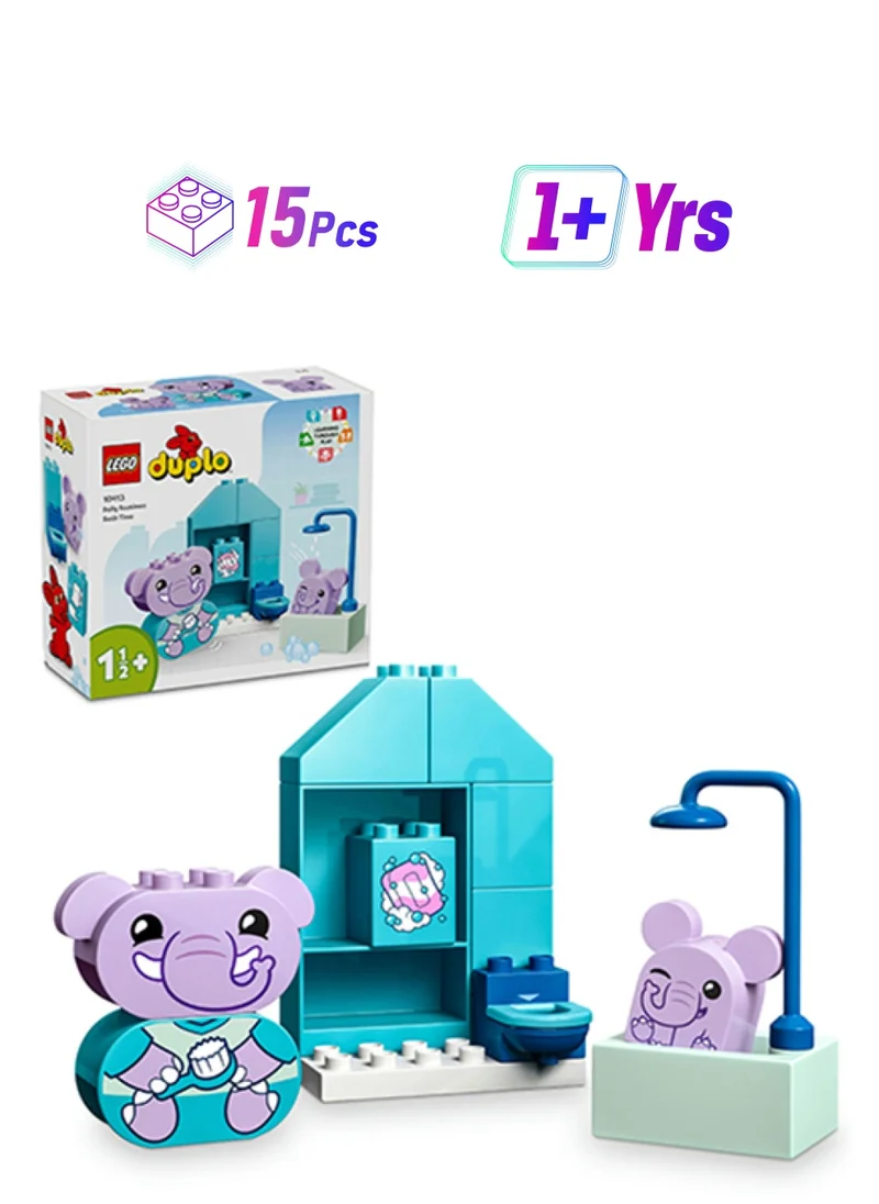 ليغو 10413 Duplo My First Daily Routines: Bath Time Playset, Learning Toy For Toddlers Aged 18 Months Plus, Includes 2 Elephant Figures, Helps Preschoolers Role-Play Potty Training (15 Pieces)