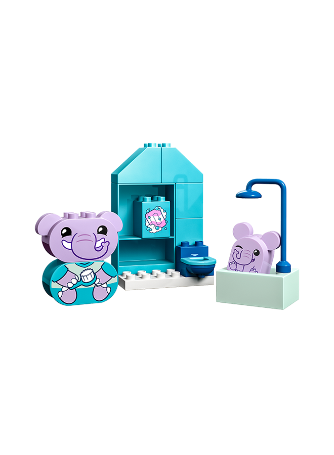 10413 Duplo My First Daily Routines: Bath Time Playset, Learning Toy For Toddlers Aged 18 Months Plus, Includes 2 Elephant Figures, Helps Preschoolers Role-Play Potty Training (15 Pieces)