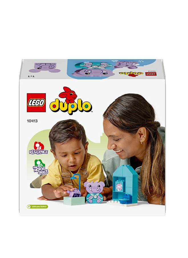 LEGO - 10413 Duplo My First Daily Routines: Bath Time Playset, Learning Toy For Toddlers Aged 18 Months Plus, Includes 2 Elephant Figures, Helps Preschoolers Role-Play Potty Training (15 Pieces) - Image 1