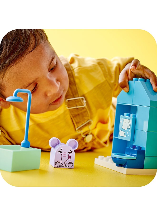 LEGO - 10413 Duplo My First Daily Routines: Bath Time Playset, Learning Toy For Toddlers Aged 18 Months Plus, Includes 2 Elephant Figures, Helps Preschoolers Role-Play Potty Training (15 Pieces) - Image 1