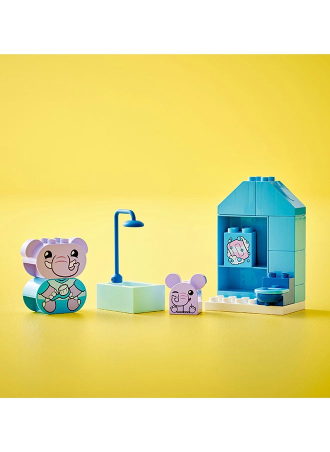 LEGO - 10413 Duplo My First Daily Routines: Bath Time Playset, Learning Toy For Toddlers Aged 18 Months Plus, Includes 2 Elephant Figures, Helps Preschoolers Role-Play Potty Training (15 Pieces) - Image 1