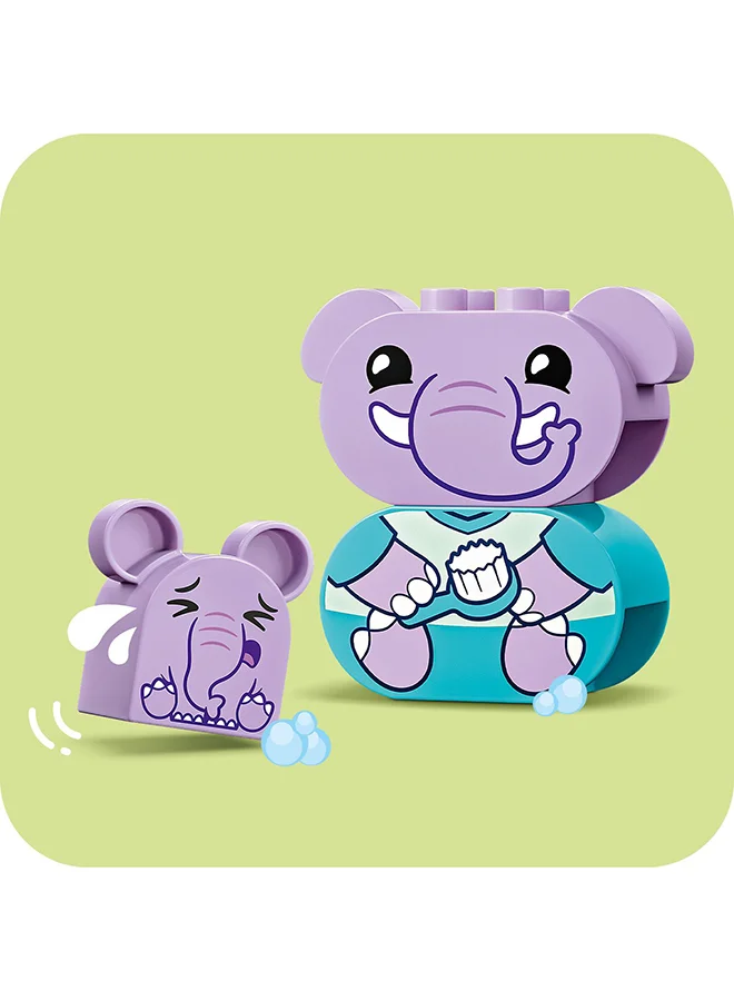 LEGO 10413 Duplo My First Daily Routines: Bath Time Playset, Learning Toy For Toddlers Aged 18 Months Plus, Includes 2 Elephant Figures, Helps Preschoolers Role-Play Potty Training (15 Pieces)