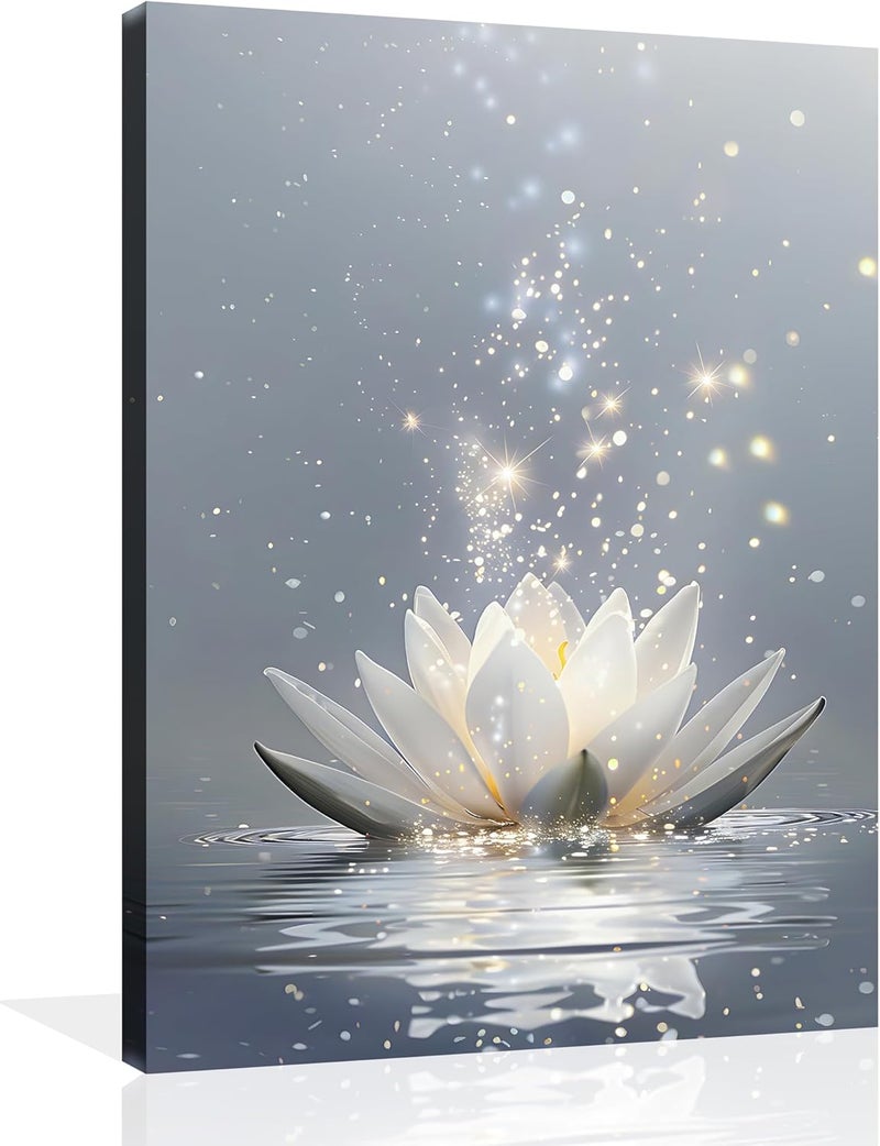 OWNANRTHM Zen Lotus Canvas Wall Art - Image 1