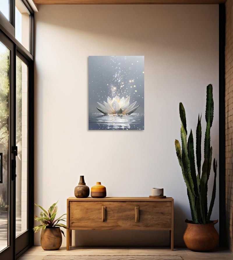 OWNANRTHM Zen Lotus Canvas Wall Art - Image 3