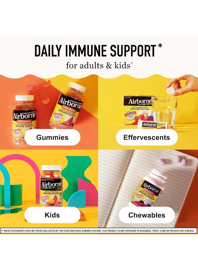 Airborne - Airborne Elderberry + Zinc & Vitamin C Gummies For Adults, Immune Support Vitamin D & Zinc Gummies with Powerful Antioxidant Vitamins C D & E - 130 Gummies, Elderberry Flavor - Image 1