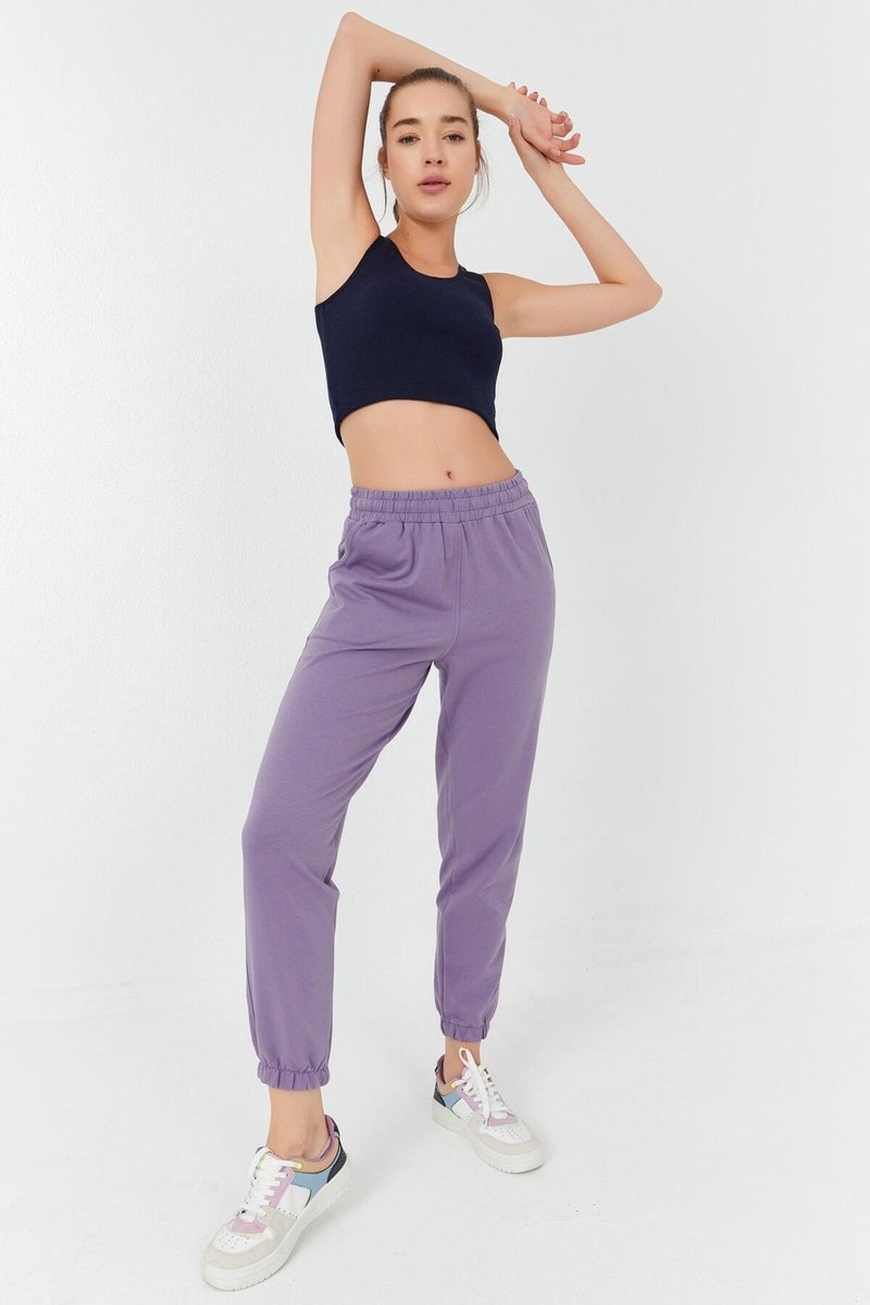 Tommy Life Indigo Basic Zero Sleeve Slim Fit U Neck Women's Crop Top Tank - 97160  - Image 4