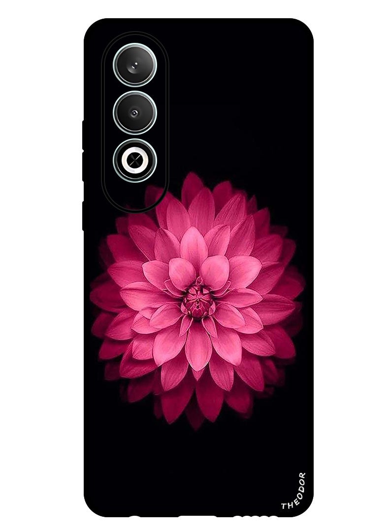 Theodor Protective Case Anti Scratch Shock Proof Bumper Cover For Oppo K12 Pink Flower At Center - Image 1
