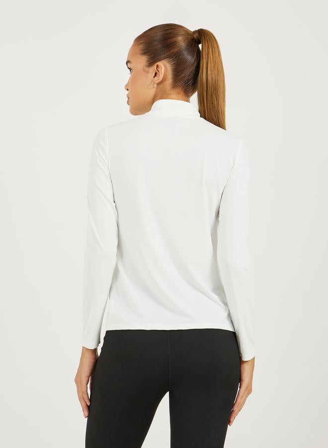 Styli Contrast Body Contour Stripe Half Zip Up Top  - Image 4