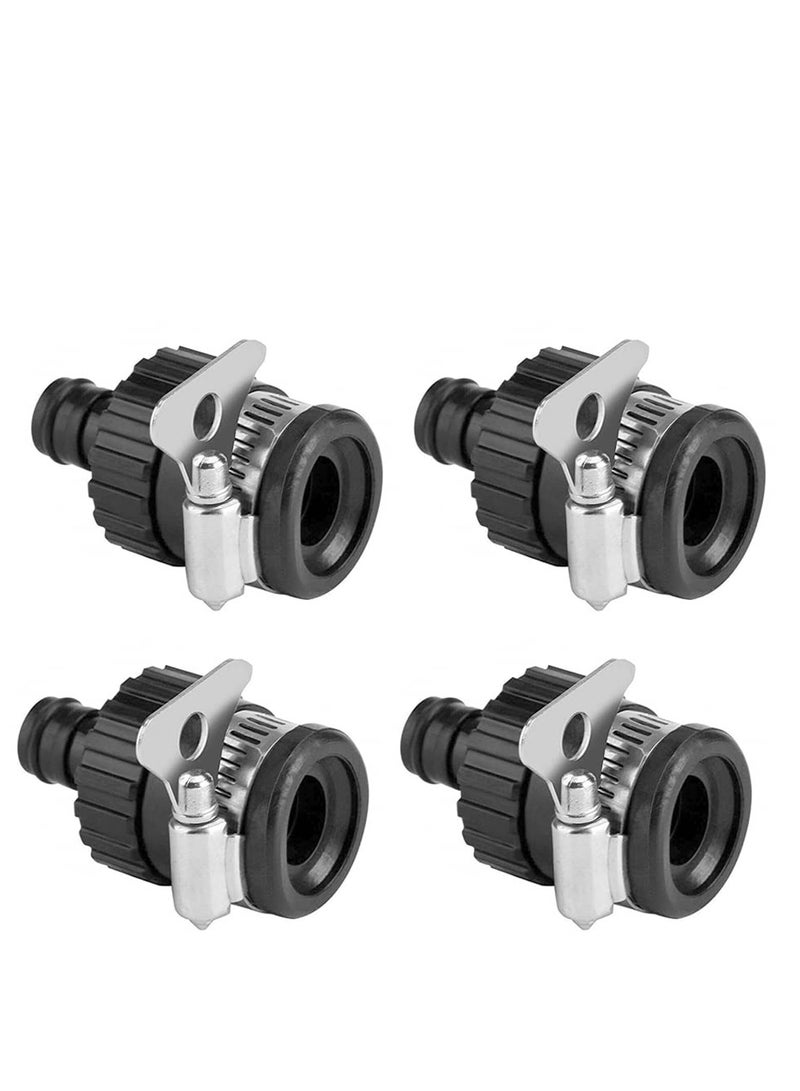 SUNSAR 4 pcs 16 mm Universal Tap Connector Adapter Hose Pipe Quick Joint Water Hose Pipe Tap Faucet Connector Adapter Connect Garden Lawn Water Tube Washing Machine Faucet Kitchen Cars Cleaning Use - Image 1