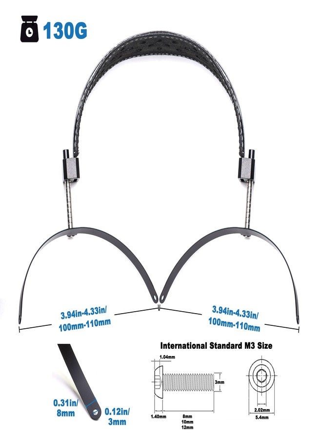 Voarmaks Genuine Leather Full Metal Headband Compatible with Hifiman HE400,SUNDARA,SUNDARA-C Closed-Back,HE R10 R9,HE560,HE6se,SUSVARA Replacement Headphone Weight Dispersing Strap Hybrid Headband - Image 2