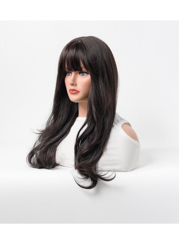Estelle Long Straight Hair Female Milk Blonde Wigs Full Head Covers Black - Image 3