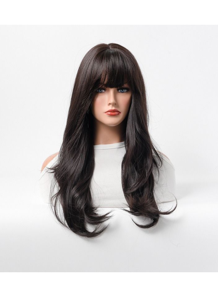 Estelle Long Straight Hair Female Milk Blonde Wigs Full Head Covers Black - Image 1