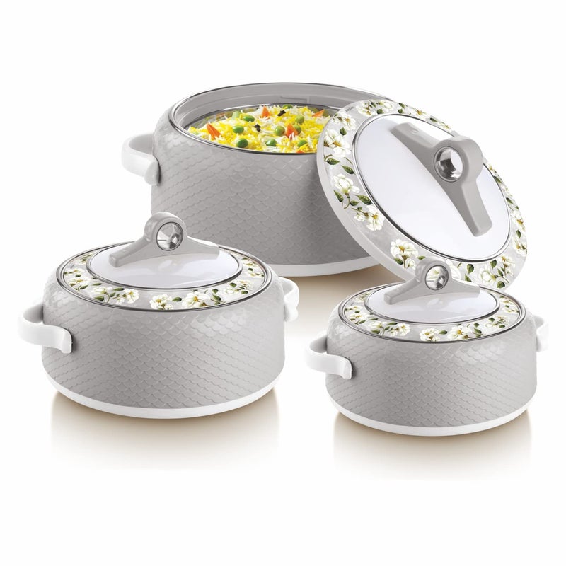 Nayasa Coral 1500 ml Insulated Inner Stainless Steel Casserole Grey - Image 2
