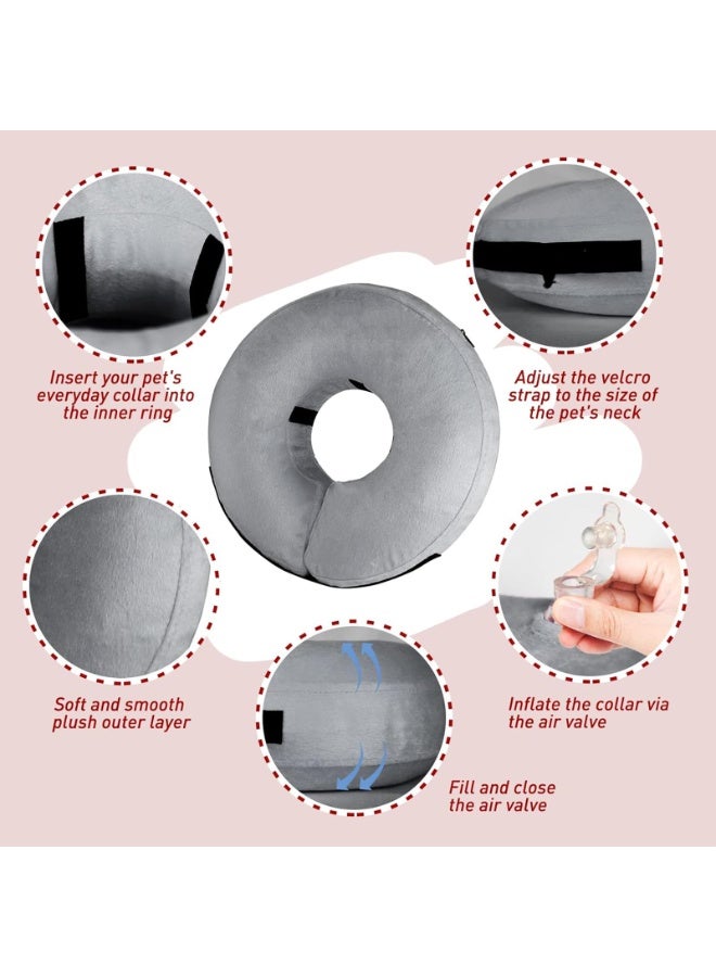أطواق ومخاريط قابلة للنفخ للكلاب والقطط، أطواق تعافي الحيوانات الأليفة بعد العمليات الجراحية، أطواق قابلة للنفخ واقية، استبدال مخروط الكلب - Image 2