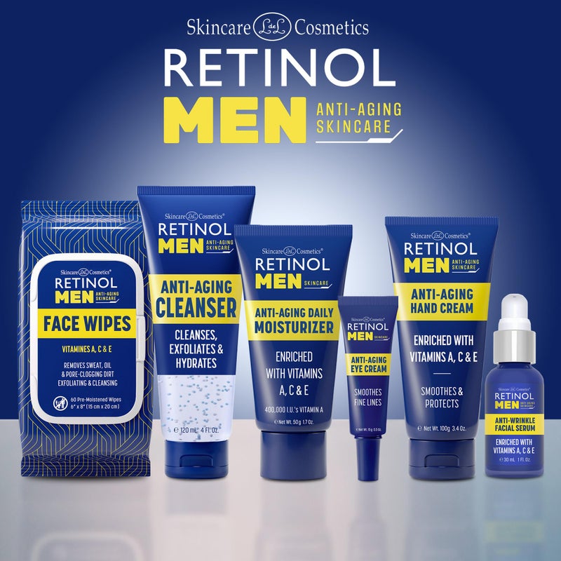 Retinol Men's Gel Cleanser Gently Exfoliates skin for Improved Texture Men Anti- Aging Facial Wipes - Quickly cleanses Face from sweat, oil and pore-clogging dirt without any heavy residue - Image 5
