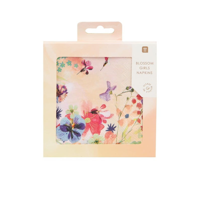 Talking Tables, Pretty Floral Paper For Napkins, Pretty Floral Paper Napkins Serviettes For Afternoon Tea Party Decorations - Mother's Day, Birthday ,Wedding Bridal or Baby Shower, 25cm, Pink - Image 1
