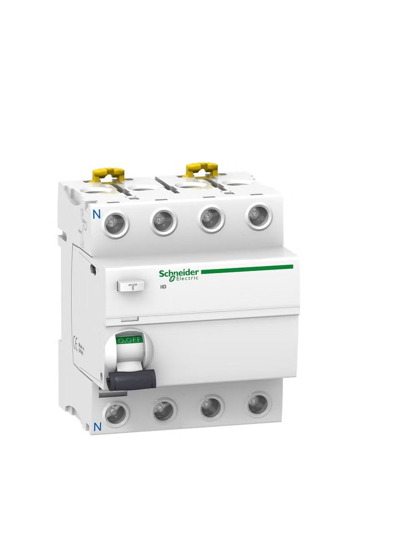 شنايدر إلكتريك شنايدر إلكتريك  A9R71440 قاطع دائرة التيار المتبقي Acti 9 - RCCB - 4P - 40A - 30mA - نوع التيار المتردد 