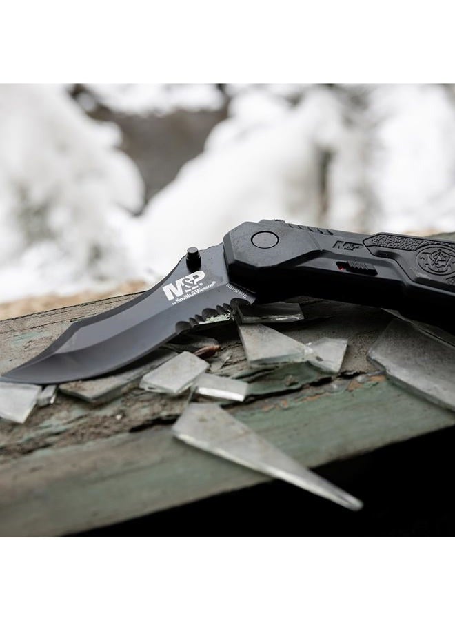Smith & Wesson SWMP1BS Magic A/O Folder Knife, High Carbon Stainless Steel, Aluminum - Image 2