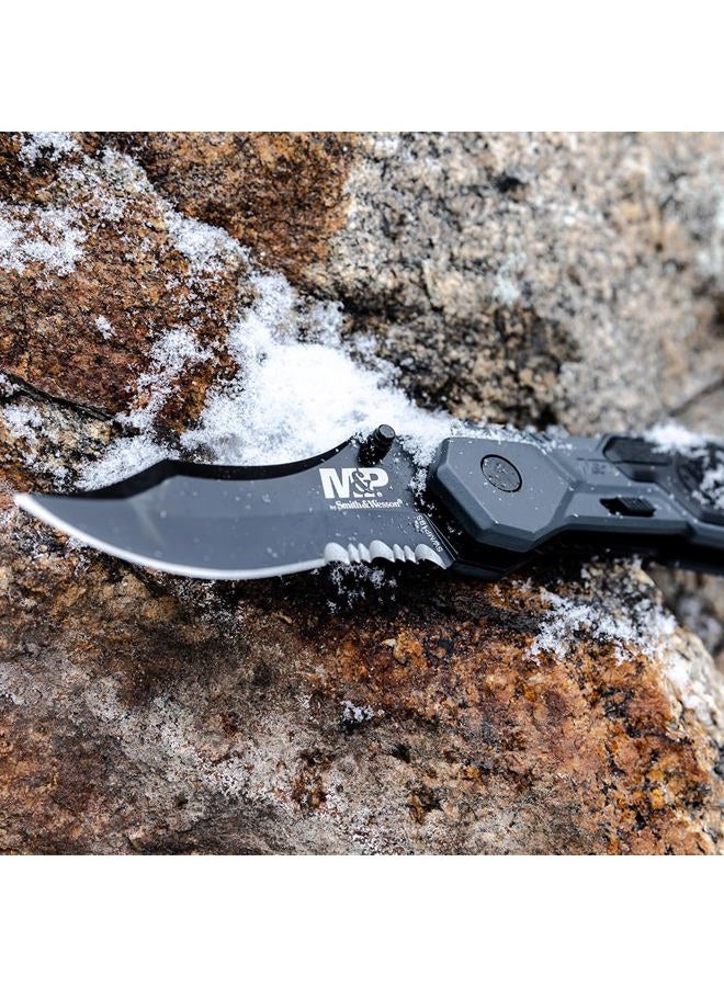 Smith & Wesson SWMP1BS Magic A/O Folder Knife, High Carbon Stainless Steel, Aluminum - Image 3
