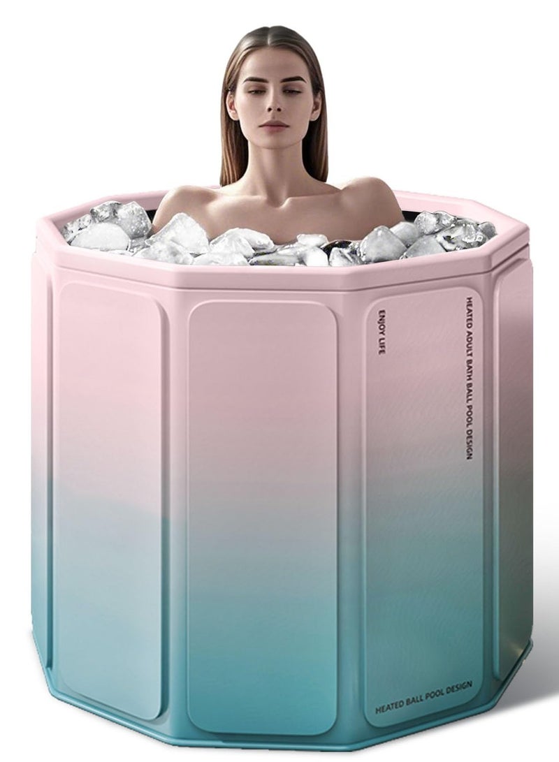 XiuWoo Cold Plunge Tub – Foldable Non-Inflatable Ice Bath for Athletes, No Set up Needed, Portable Multi-Layer Design for Home, Gym & Outdoor,Pink - Image 1