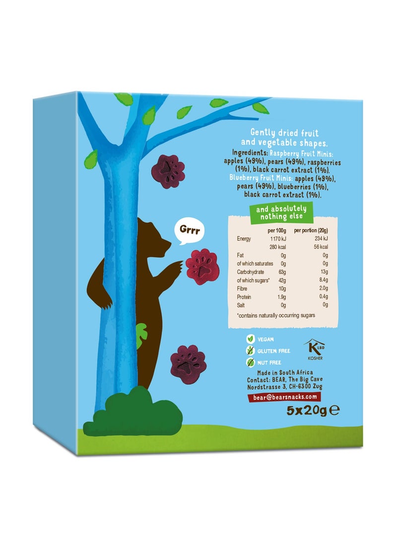 Bear Fruit Minis Blueberry And Raspberry 5 x 20g  - Image 2