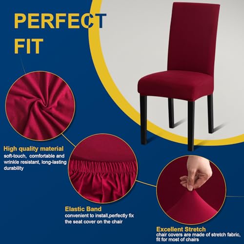 Fafua Chair Covers, Stretch Kitchen Chair Covers/Dining Room Chair Covers Set of 8, Removable Washable Dining Chair Slipcovers for Home, Hotel, Banquet - Image 2