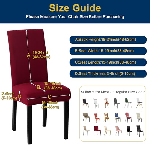Fafua Chair Covers, Stretch Kitchen Chair Covers/Dining Room Chair Covers Set of 8, Removable Washable Dining Chair Slipcovers for Home, Hotel, Banquet - Image 4