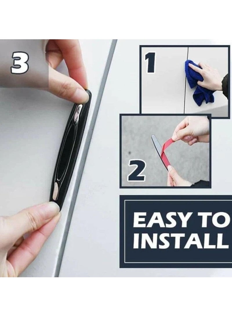 مخطوطات 4 قطع من شريط السيارة المضاد للخدش، ملصق حماية حافة باب السيارة العالمي المضاد للخدش (أبيض) - Image 5