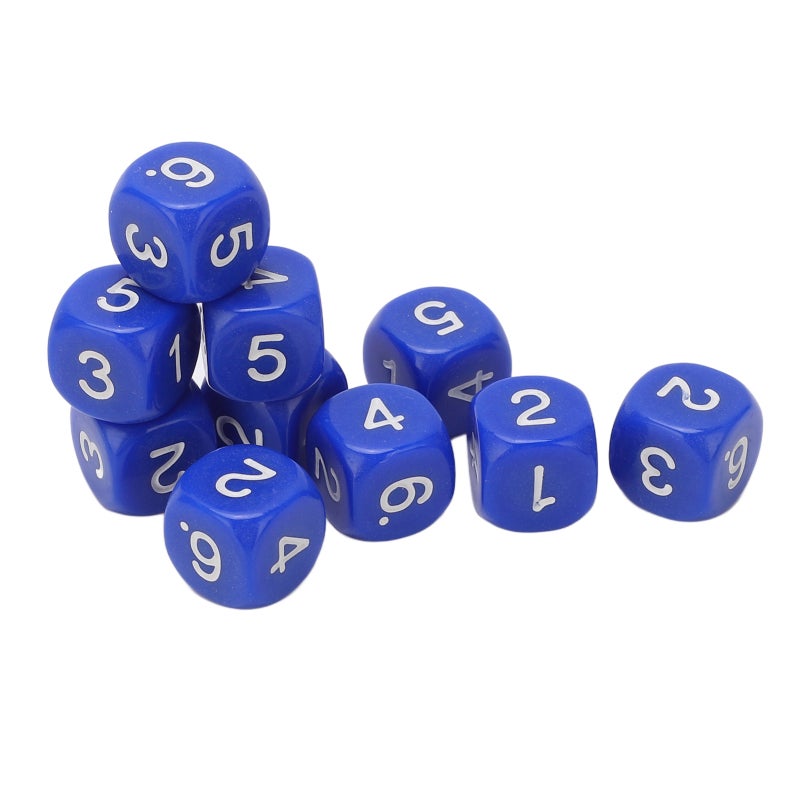 Number Dice: 20Pcs Blue 6-Side Plastic Dice - Round Corner Non-Fading Number Teaching Aid for Children Education Board Games - Image 4