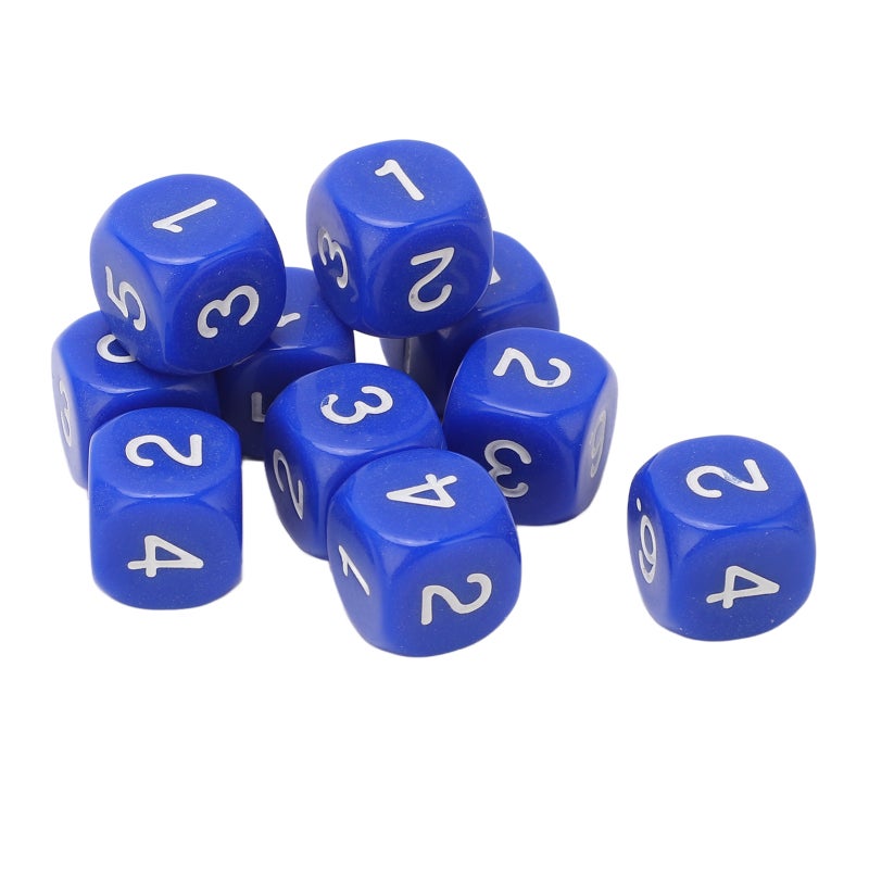 Number Dice: 20Pcs Blue 6-Side Plastic Dice - Round Corner Non-Fading Number Teaching Aid for Children Education Board Games - Image 5