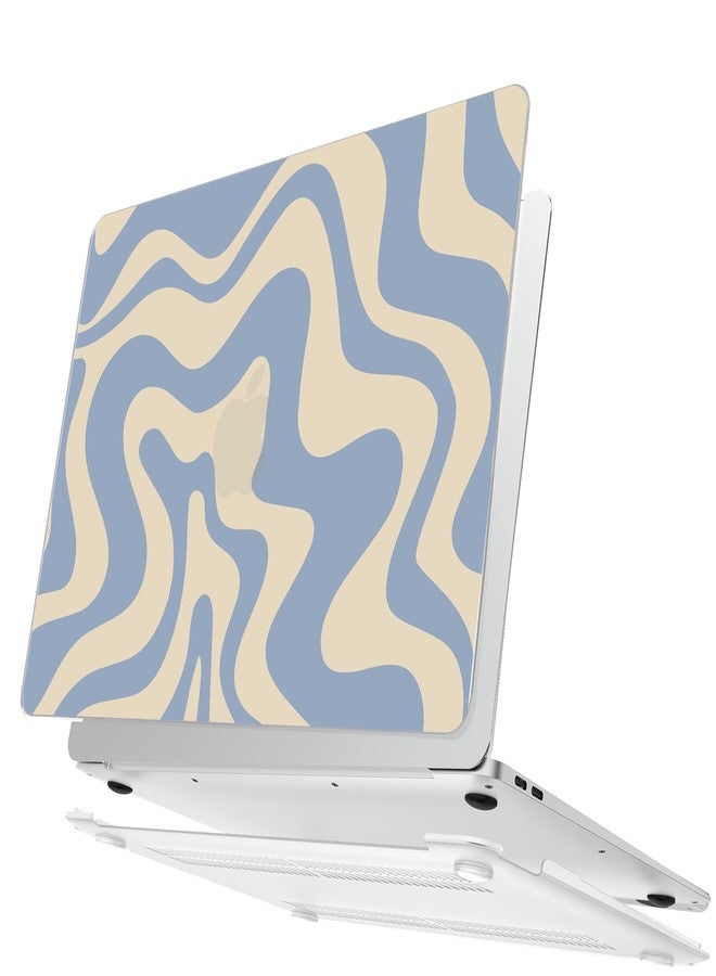 AKIT Compatible with MacBook Air 13 Inch Case 2022-2020 2019 2018 M1 A2337 A2179 A1932, Uniqu Pattern Laptop Hard Shell Case+Screen Protector+Keyboard Cover for MacBook Air 13.3 Inch 2020, Blue Wave - Image 4