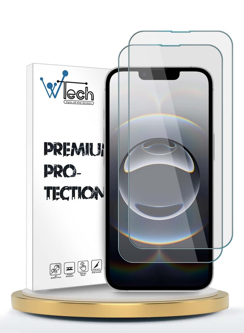 Wtech Apple iPhone 16e 5G 2025 WTech Premium Series Curved Edges 9H 2.5D Tempered Glass Screen Protector 2 Pack (MSG9CN) - Clear - Image 1