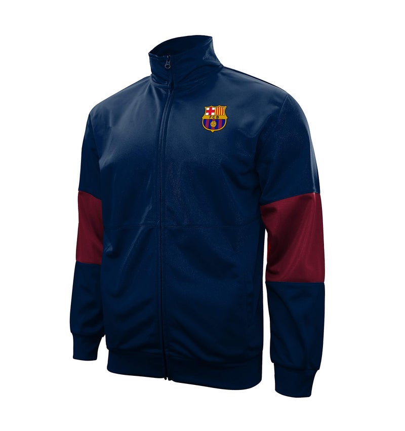 Icon Sports Officially Licensed FC Barcelona Soccer Track Jacket - Unisex Adult - FCB49TJ Navy M - Image 3