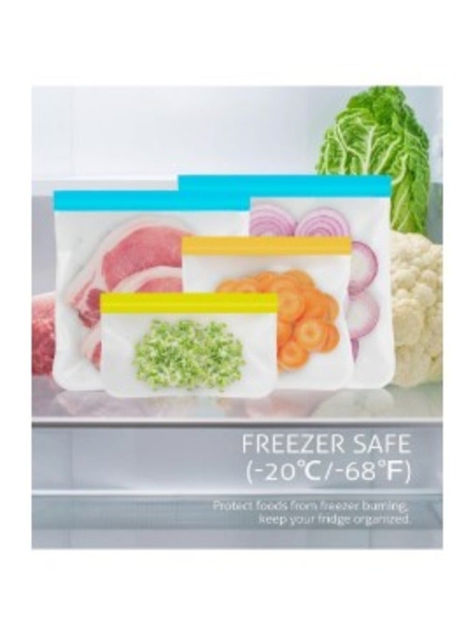 H.F.J HFJ Reusable Ziploc Freezer Bags, 10 Pack, Upright Leak Proof Reusable Food Storage Bags, 2 Gallon Bags + 4 Sandwich Bags + 4 Snack Bags Reusable Freezer Bags for Kitchen, Meat, Fruits, Grains - Image 3