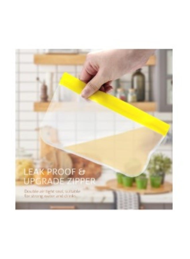 H.F.J HFJ Reusable Ziploc Freezer Bags, 10 Pack, Upright Leak Proof Reusable Food Storage Bags, 2 Gallon Bags + 4 Sandwich Bags + 4 Snack Bags Reusable Freezer Bags for Kitchen, Meat, Fruits, Grains - Image 2