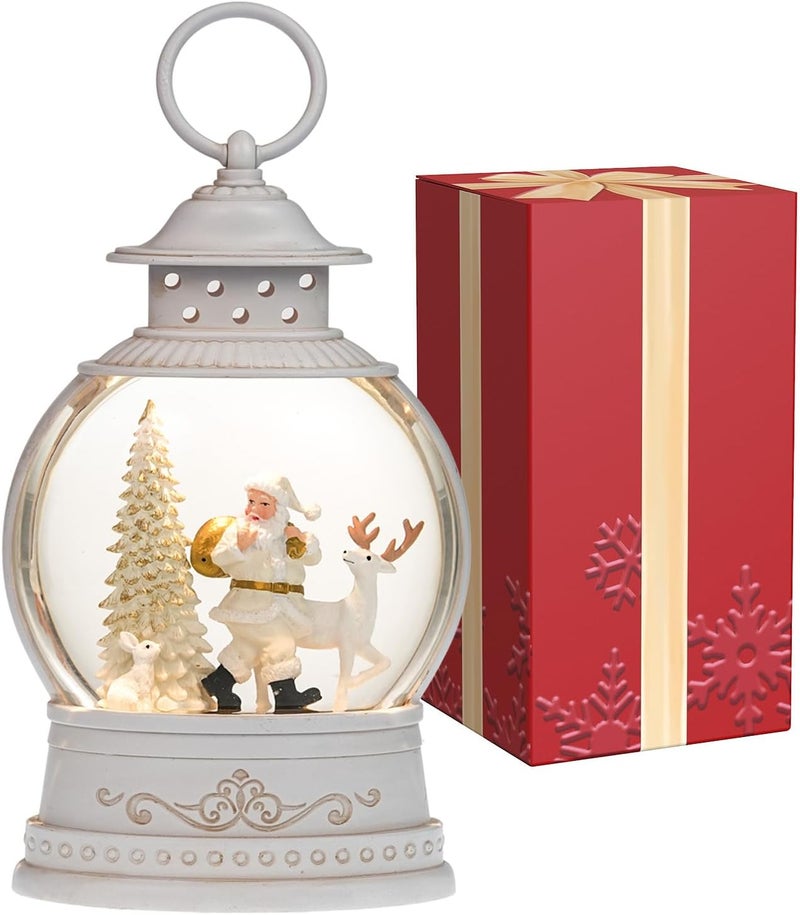PestiLite Christmas Snow Globes with Music, Santa Deer Lighted Christmas Lantern with 6h Timer, USB or Battery Operated Festival Decoration Gifts - Image 1