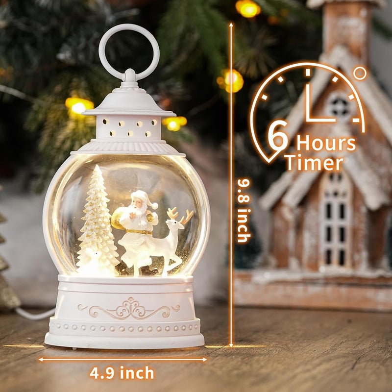 PestiLite Christmas Snow Globes with Music, Santa Deer Lighted Christmas Lantern with 6h Timer, USB or Battery Operated Festival Decoration Gifts - Image 3