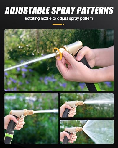 RAINPOINT Garden Hose Nozzle, Upgraded Heavy Duty Metal Spray Nozzle, High Pressure Water Nozzle with Adjustable Spray Patterns for Watering Plants, Car Washing, and Pet Showering - Image 4