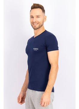 Men V-neck Short Sleeve T-shirt, Navy - pzsku/Z4379A1D1FD81DF0E5641Z/45/_/1729779105/22b7ec73-f372-4cc7-b9a3-5fafc05bfbb4