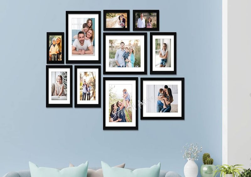 Stuthi Arts Wall Wood Photo Frames Black8x104M 6x83M 4x63