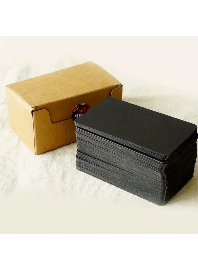 Black Cowhide Blank Cards 100 Sheets Matte Finish Smooth Writing Surface Rounded Corners - Image 1