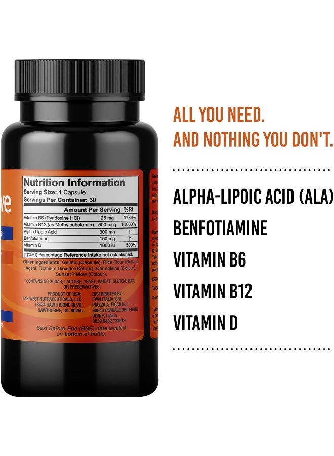 RevitaNerve Once-per-Day Nerve Support Neuropathy Food Supplement, UK Compliant - Image 3