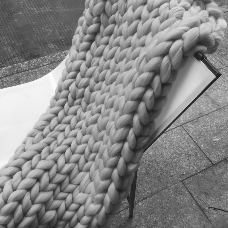 بطانية صوفية سميكة جديدة منسوجة يدويًا بطانية سميكة منسوجة يدويًا غطاء أريكة بطانية - Image 5