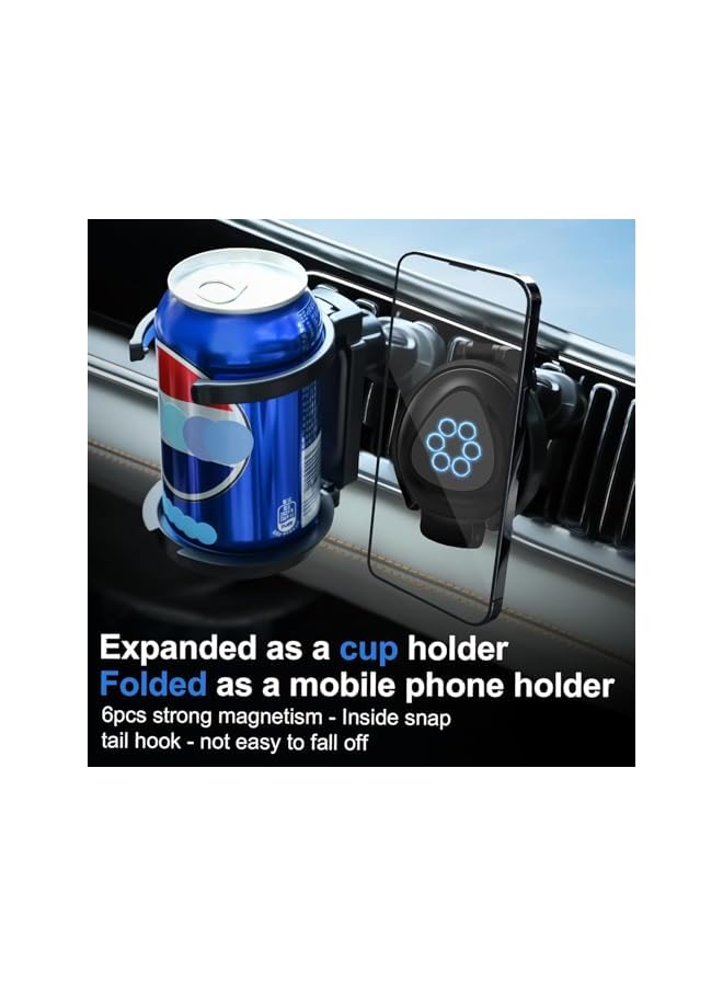 S-TOP Magnetic Car Mount, 2 in 1 Air Vent Dashboard Holder with Adjustable Angle Rotation, Hands Free Stand Supporting Horizontal Vertical View, Universal Fit for Mobile Devices, 1 Blue - Image 2