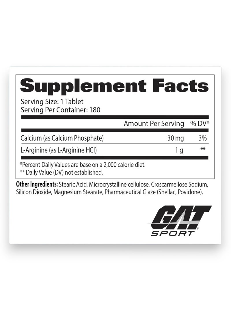 GAT SPORT L-Arginine, Free Form Amino Acid, 180 Tablets - Image 2