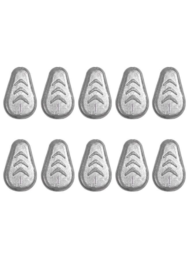 Shaddock Fishing No Roll Sinker Weights No Snag Flat Inline Sinker Weights Slip Sinkers Weights for Surf Catfish Rigs Saltwater Freshwater (10pcs 1oz) - Image 1