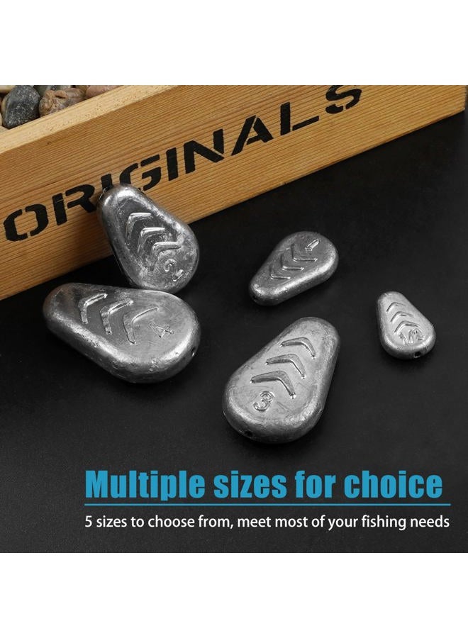 Shaddock Fishing No Roll Sinker Weights No Snag Flat Inline Sinker Weights Slip Sinkers Weights for Surf Catfish Rigs Saltwater Freshwater (10pcs 1oz) - Image 5