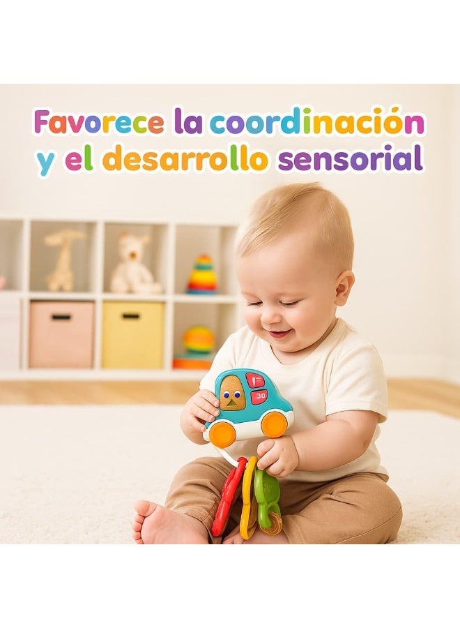 Hola Smart Musical Car Keychain Toy for Babies – Baby Rattle, Teether & Light Up with Sound Effects, Flashing Lights – Learning Infant Toys for 9 Months+ – Toddler Baby Boy Girl Gift - Image 4